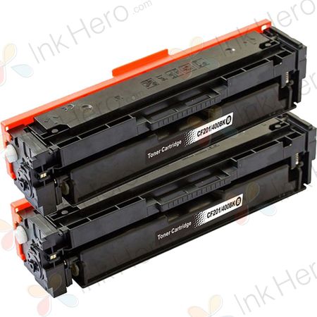 2 stück HP 201X / CF400X (201A / CF400A) schwarz XL toner (Ink Hero)