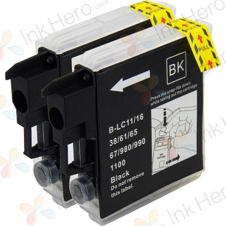 2 stück Brother LC980BK schwarz tintenpatronen (Ink Hero)