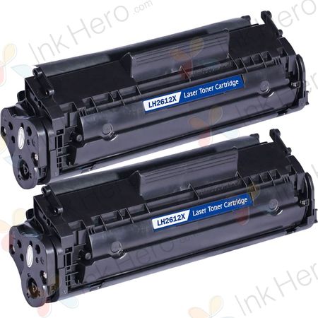 2 stück HP 12X (Q2612X) schwarz XL toner (Ink Hero)