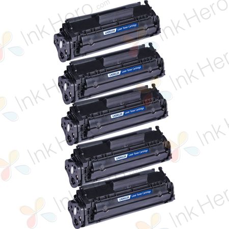 5 stück HP 12X (Q2612X) schwarz XL toner (Ink Hero)