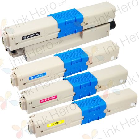 4 stück Oki C301, C321 toner (Ink Hero)