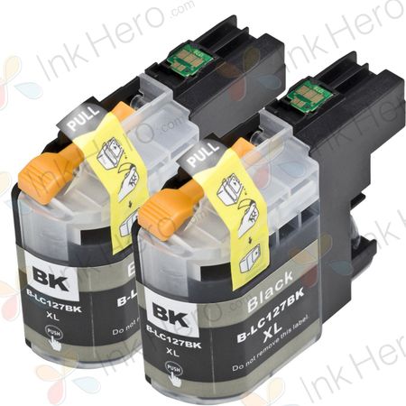 2 stück Brother LC127BK schwarz XXL tintenpatronen (Ink Hero)