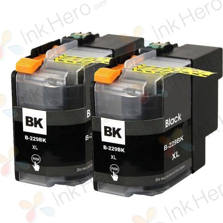 2 stück Brother LC229BK schwarz XXL tintenpatronen (Ink Hero)