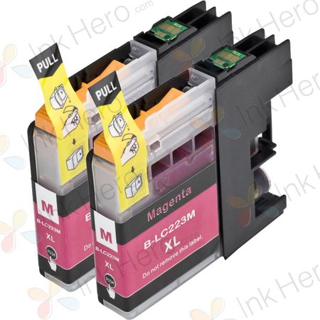 2 stück Brother LC223 (LC221) magenta XL tintenpatronen (Ink Hero)