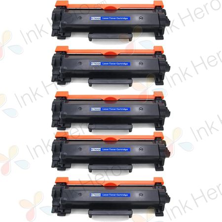 5 stück Brother TN2420 schwarz XL toner (Ink Hero)